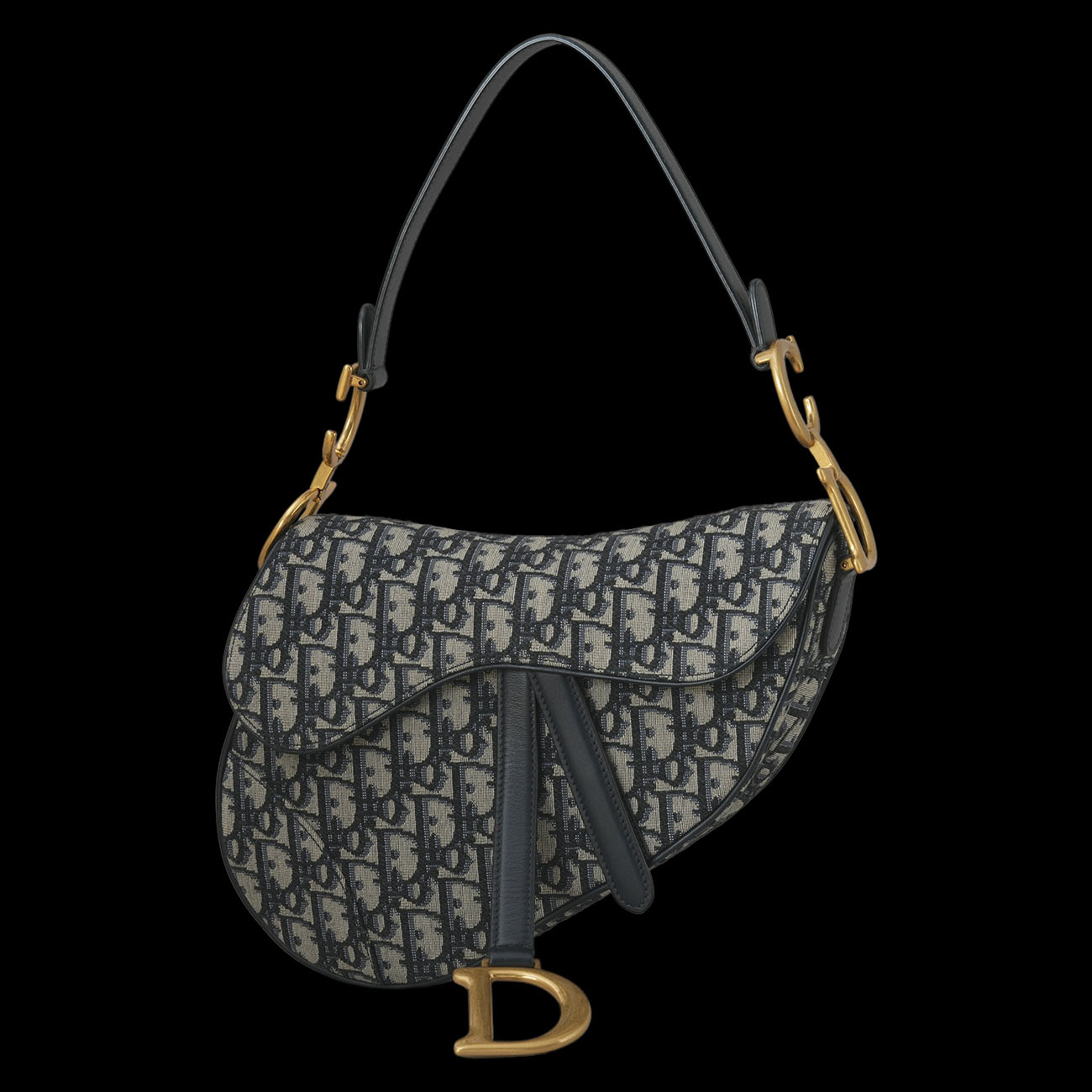 CHRISTIAN DIOR(USED)크리스찬디올 오블리크 새들백 미듐